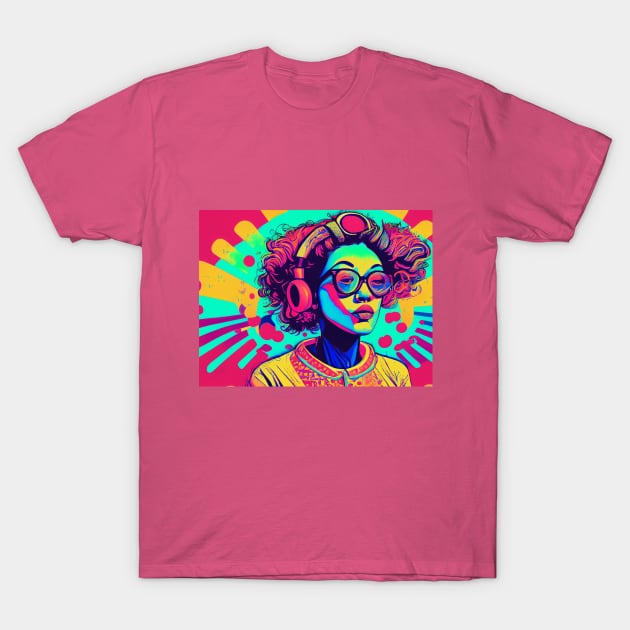 psychedelic girl T-Shirt by CRAZYMAN